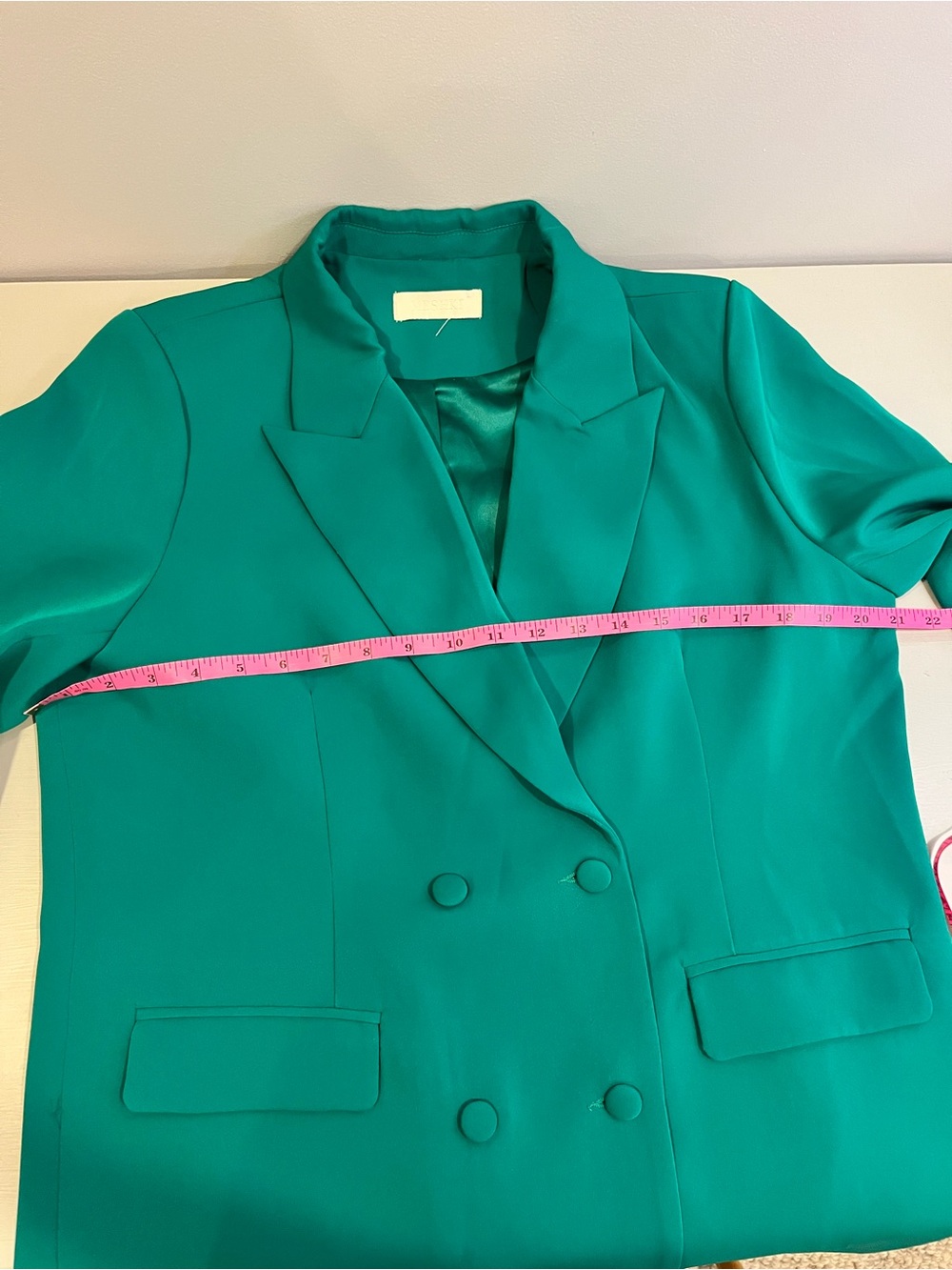 Meshki Double-Breasted Oversize Emerald Green Women's Blazer- extra large - Picture 7 of 8